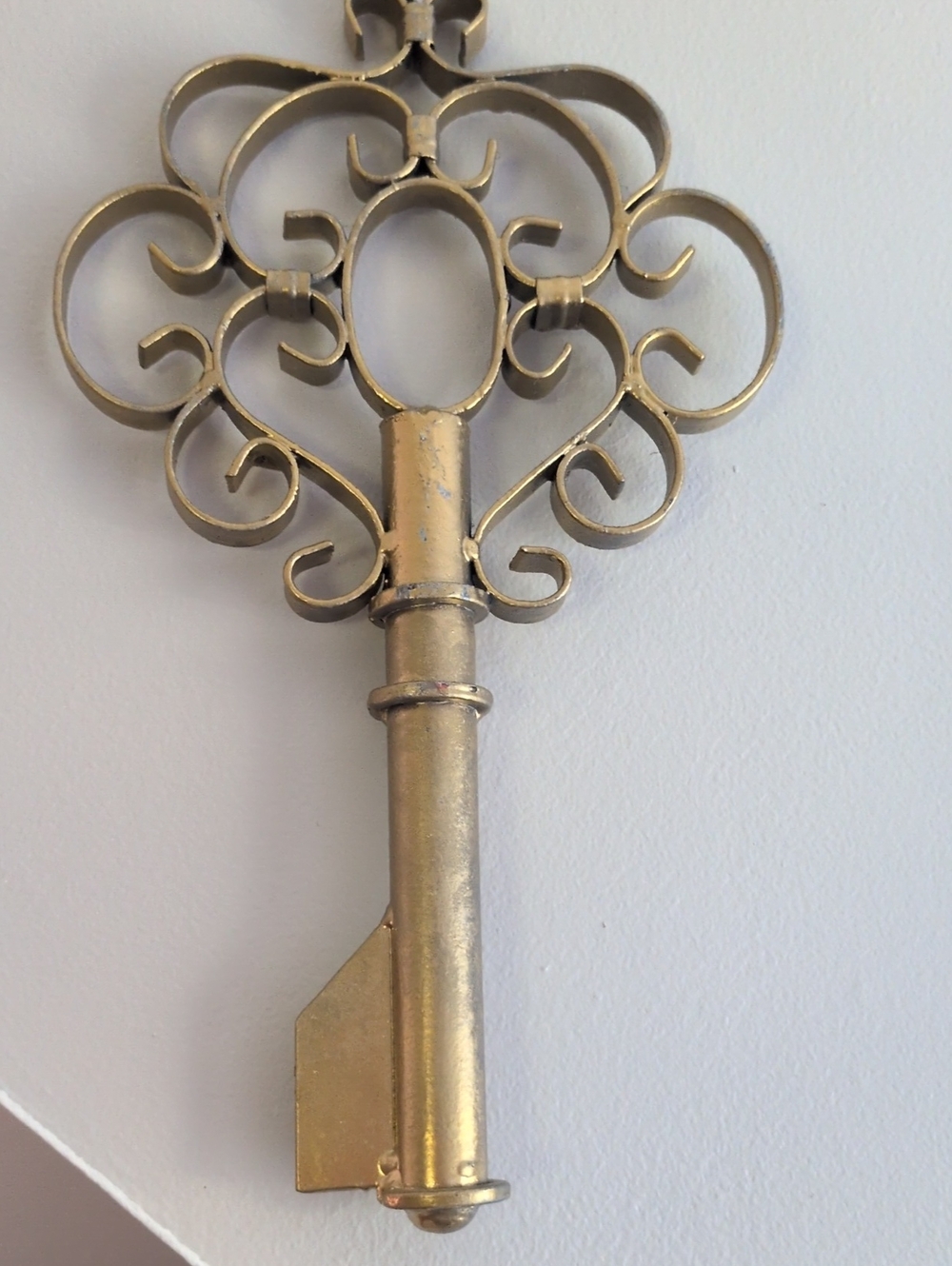 Decorative Ornate Wall Key in Gold Finish